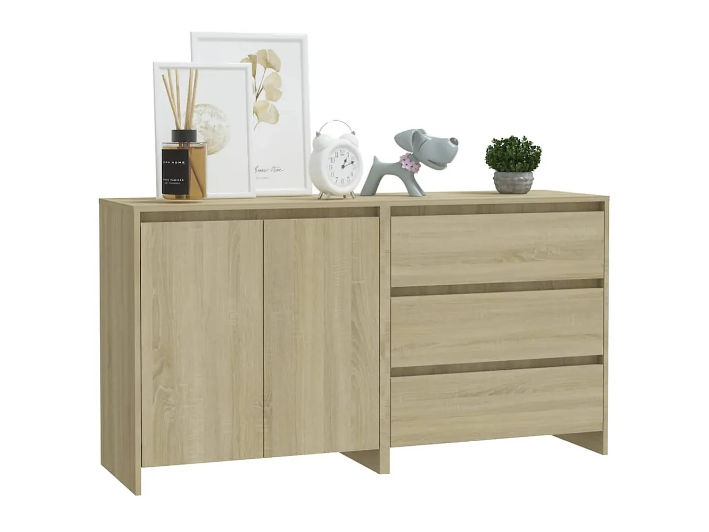 Aparador de 2 piezas madera manufacturada color roble Sonoma ES20071