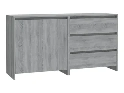 Aparador de 2 piezas madera manufacturada gris Sonoma ES57763