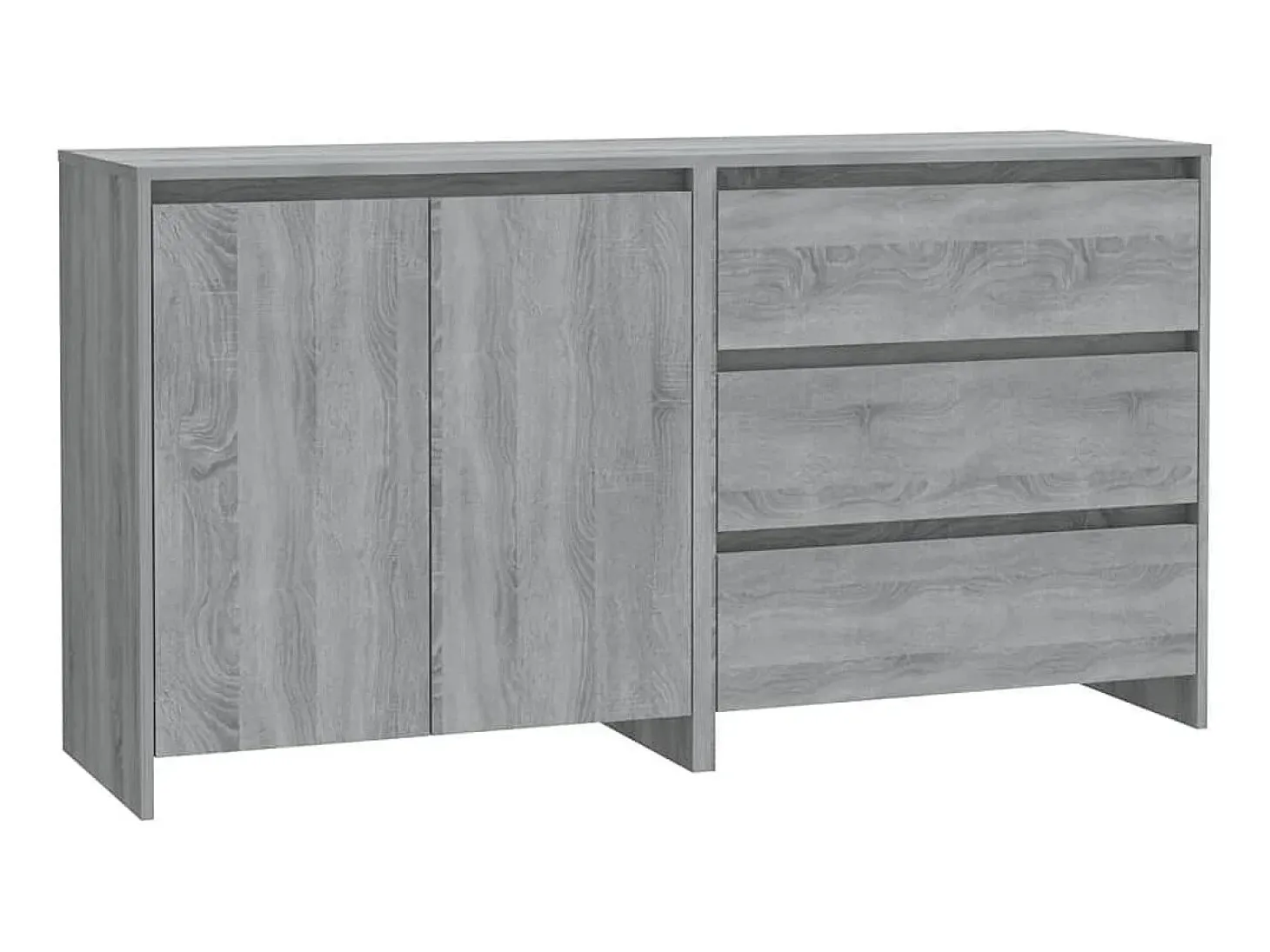 Aparador de 2 piezas madera manufacturada gris Sonoma ES57763