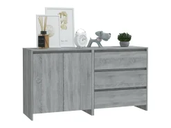Aparador de 2 piezas madera manufacturada gris Sonoma ES57763