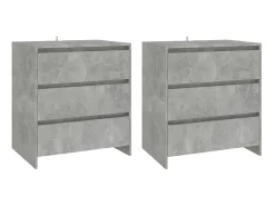 Aparador de 3 piezas madera manufacturada gris hormigón ES83951