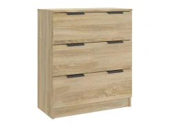 Aparador de 3 piezas madera contrachapada color roble Sonoma ES85551