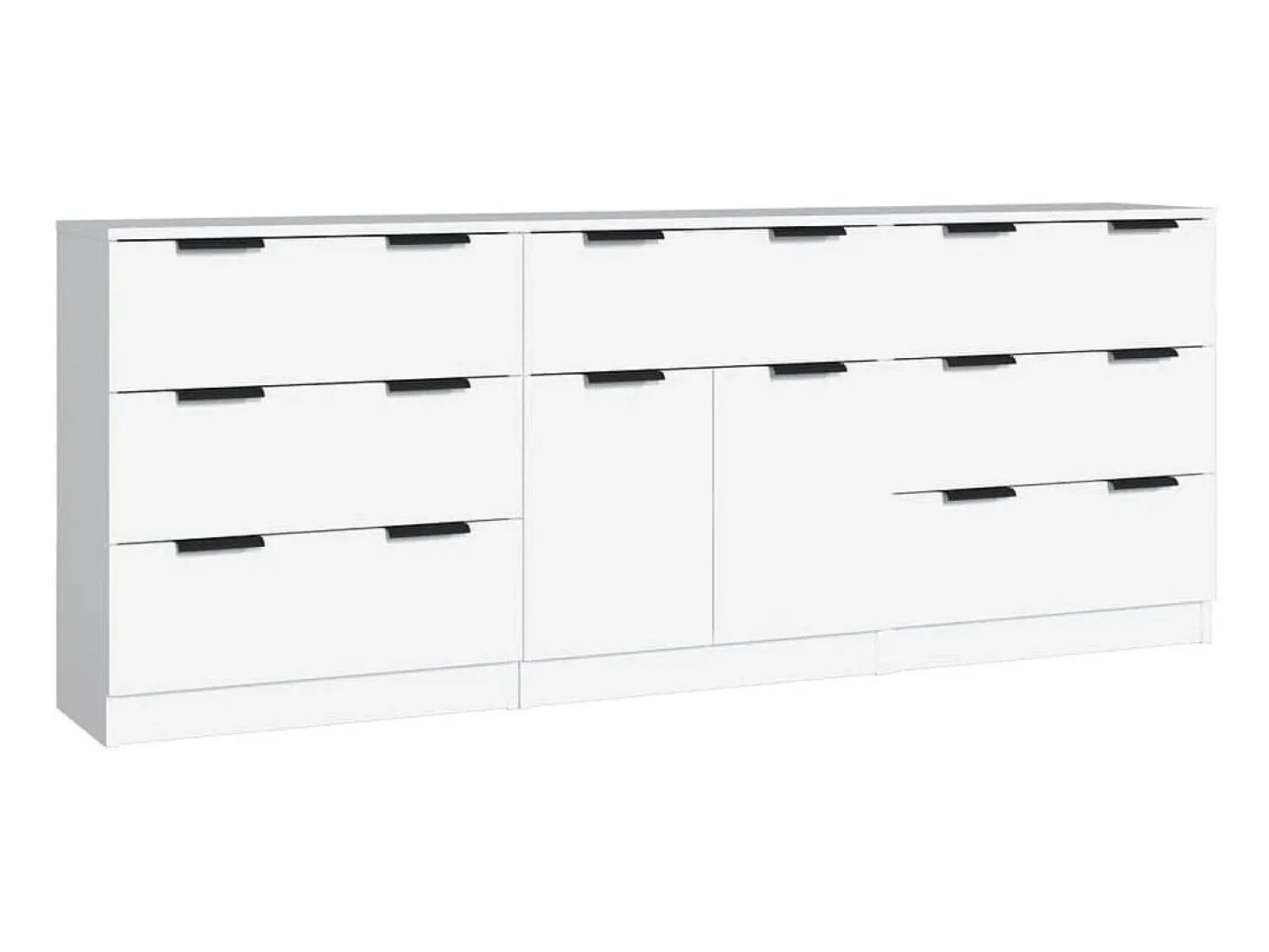 Aparador de 3 piezas madera contrachapada blanco ES58965