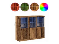 Aparador de 3 piezas, madera antigua, 123 x 37 x 100 cm, madera de ingeniería