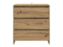 Aparador de 3 piezas, roble hecho a mano, madera de ingeniería