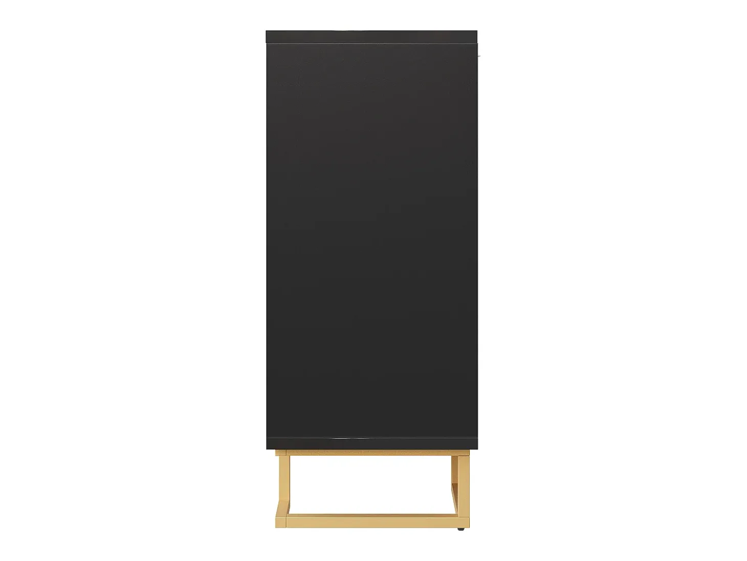 Aparador de 4 puertas - Aparador con tiradores y patas dorados - negro - para comedor