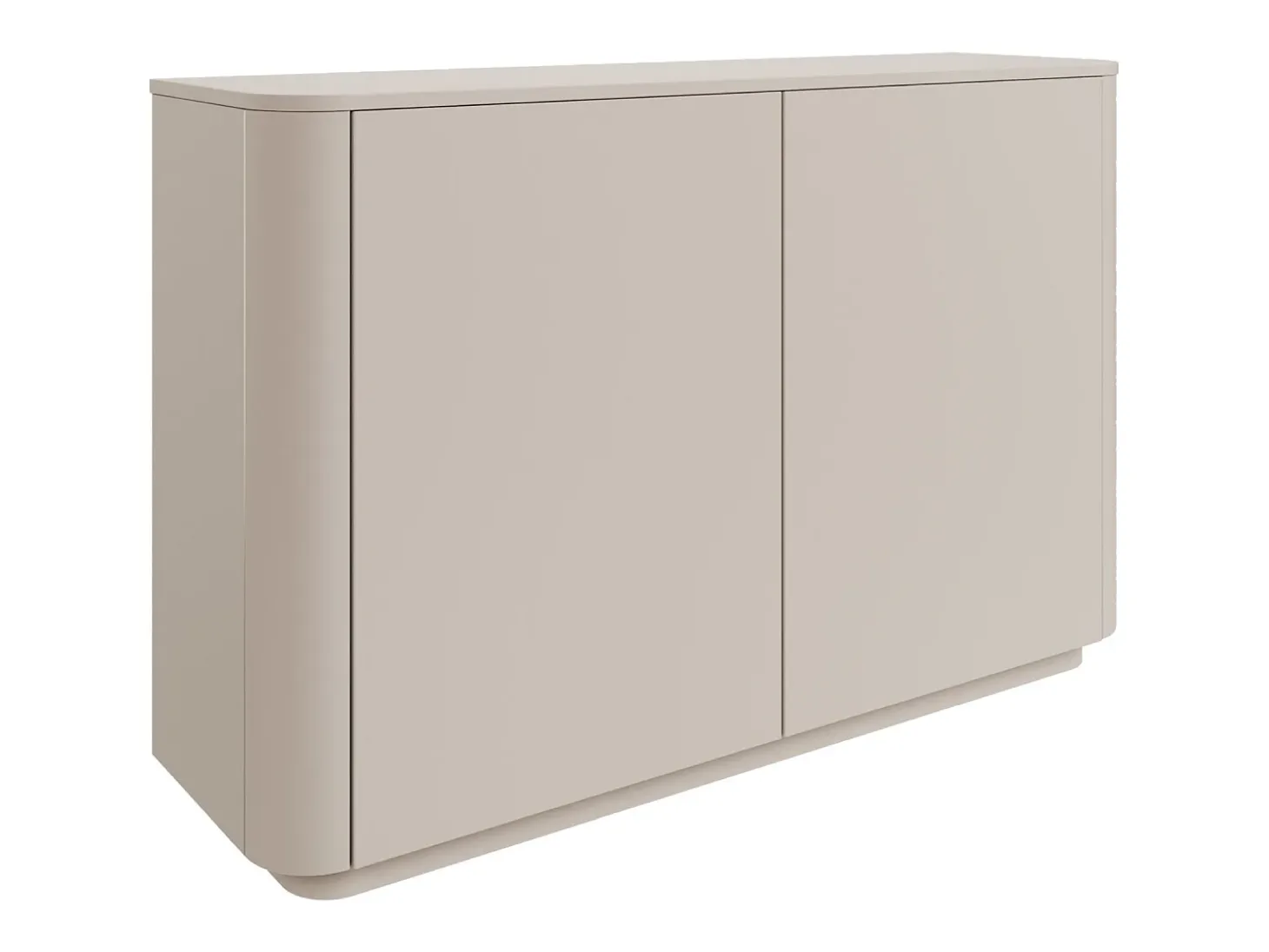 Aparador de 2 puertas – bordes redondeados – 140 cm – gris cachemira – LUVIO