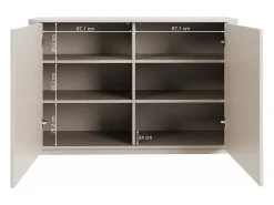Aparador de 2 puertas – bordes redondeados – 140 cm – gris cachemira – LUVIO