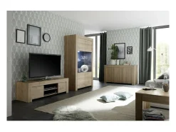 Aparador de 2 puertas, colección ZEFIR, color roble claro, perfecto para su comedor.