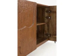 Aparador de 3 puertas color miel de madera maciza de mango