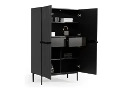Aparador de 2 puertas con pie de metal negro 100x160 cm