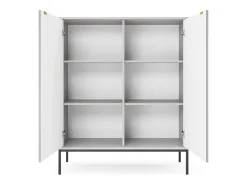Aparador de 2 puertas con patas de metal negro 104x125 cm