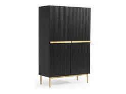 Aparador de 2 puertas con pie de metal negro dorado 100x160 cm