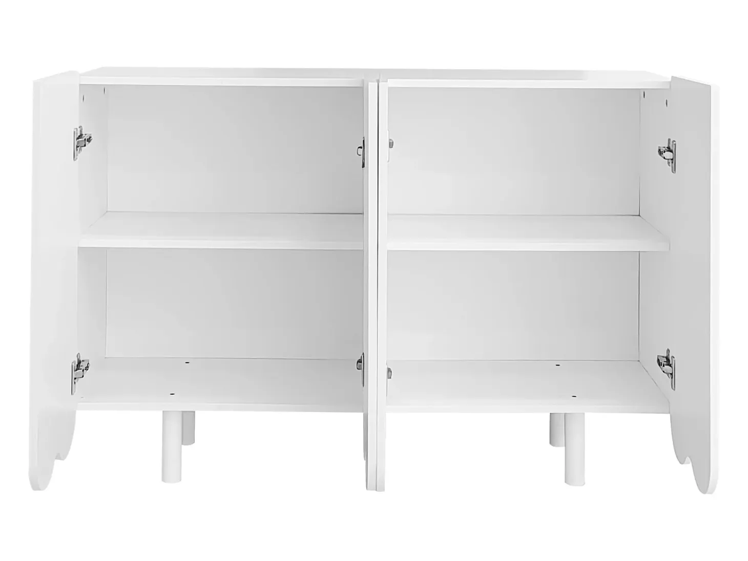 Aparador de 4 puertas con puertas en forma de lágrima - Blanco