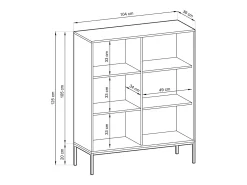 Aparador de 2 puertas con patas de metal dorado 104x125 cm