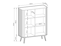 Aparador de 2 puertas con base de metal negro 129x103 cm