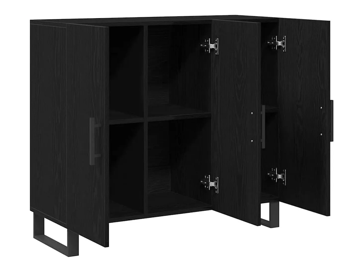 Aparador de 3 puertas en roble negro 90x34x80 cm en madera de ingeniería