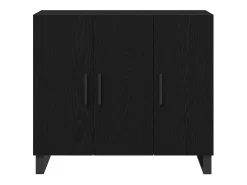 Aparador de 3 puertas en roble negro 90x34x80 cm en madera de ingeniería
