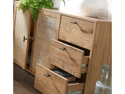 Aparador de 2 puertas y 3 cajones de ratán L120 cm - JAYA