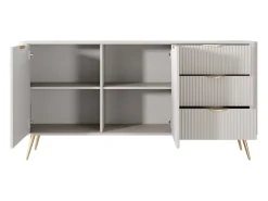 Aparador de 2 puertas y 3 cajones en MDF - Beige y dorado - ELONARIA de Pascal Morabito