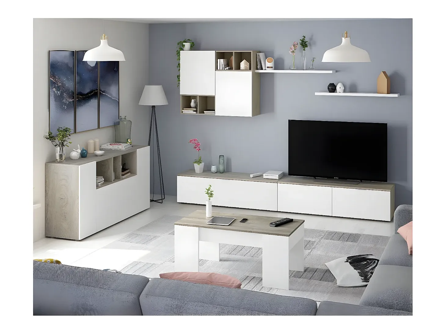 Aparador de 3 puertas y 3 nichos - L150 cm - Tamiko