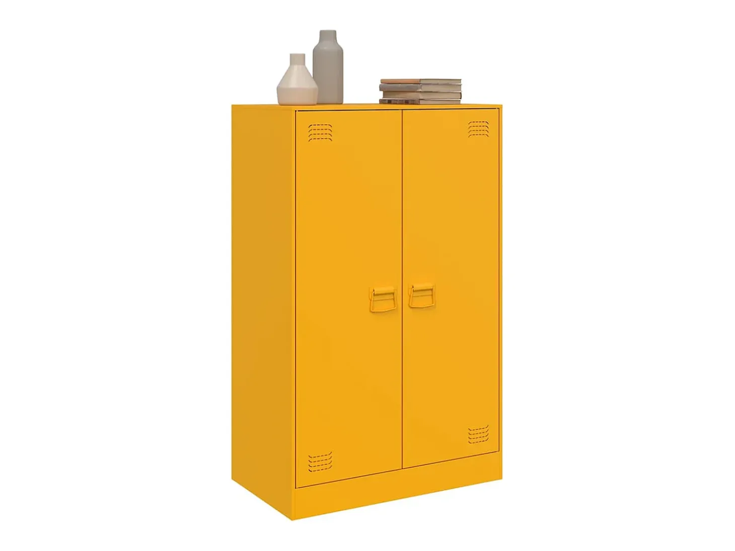 Aparador de acero amarillo mostaza 67x39x107 cm