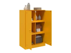 Aparador de acero amarillo mostaza 67x39x107 cm