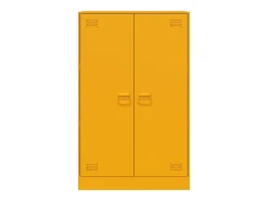 Aparador de acero amarillo mostaza 67x39x107 cm