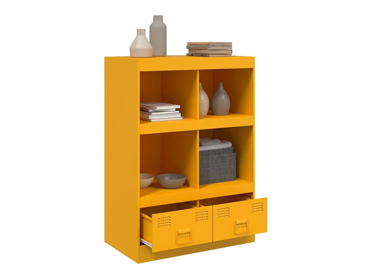 Aparador de acero amarillo mostaza 67x39x95 cm