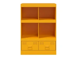 Aparador de acero amarillo mostaza 67x39x95 cm
