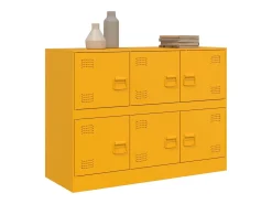 Aparador de acero amarillo mostaza 99x39x73 cm ES167545