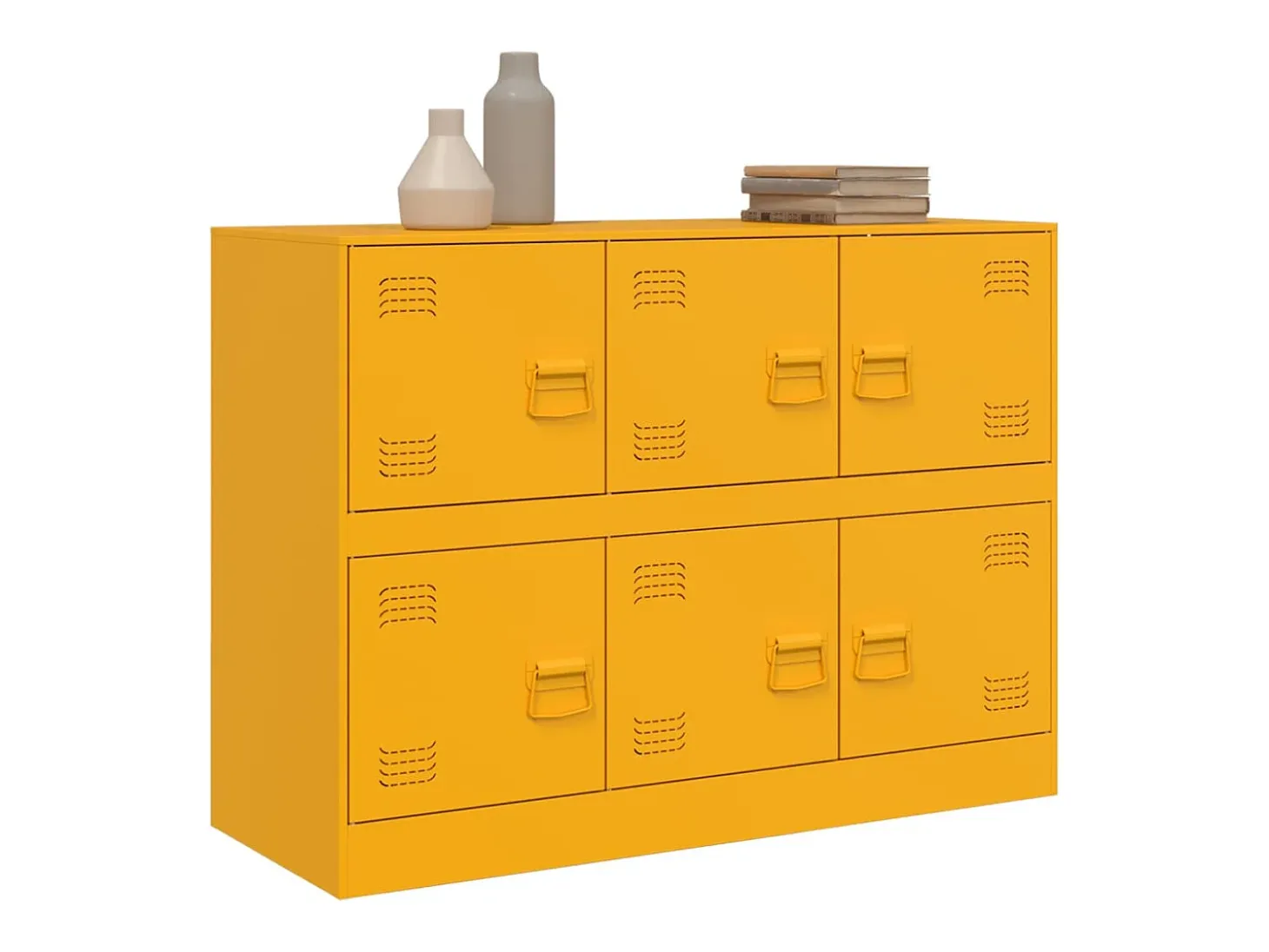 Aparador de acero amarillo mostaza 99x39x73 cm ES167545