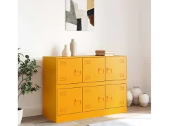 Aparador de acero amarillo mostaza 99x39x73 cm ES167545