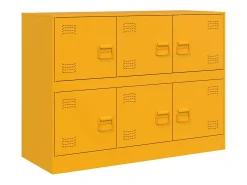 Aparador de acero amarillo mostaza 99x39x73 cm ES167545