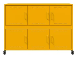 Aparador de acero amarillo mostaza 100,5x39x72 cm