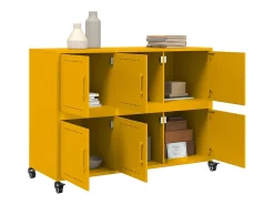 Aparador de acero amarillo mostaza 100,5x39x72 cm
