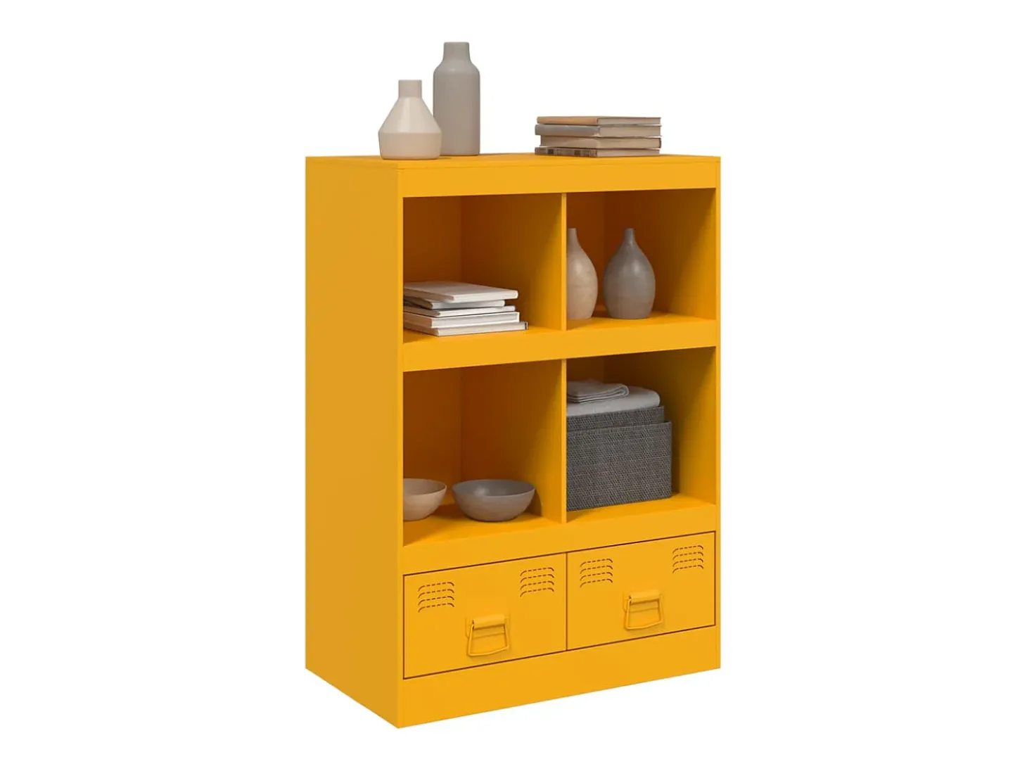 Aparador de acero amarillo mostaza 67x39x95 cm ES976121