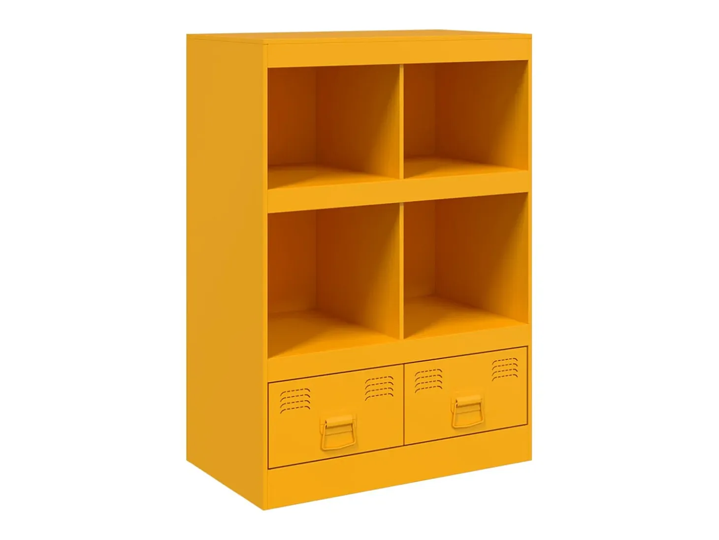 Aparador de acero amarillo mostaza 67x39x95 cm ES976121