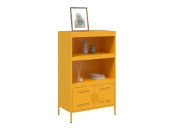 Aparador de acero amarillo mostaza 68x39x113 cm