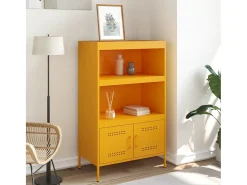 Aparador de acero amarillo mostaza 68x39x113 cm