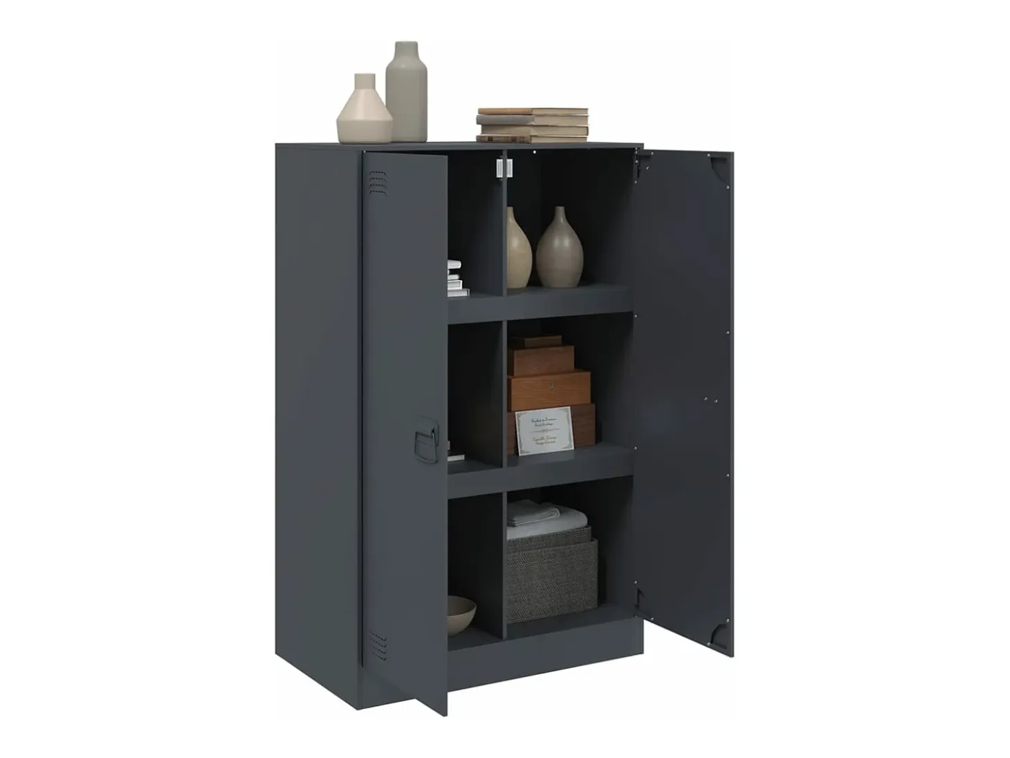 Aparador de acero antracita 67x39x107 cm ES165405