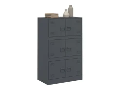Aparador de acero antracita 67x39x107 cm ES665603