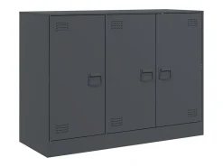 Aparador de acero antracita 99x39x73 cm ES468505