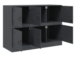 Aparador de acero antracita 99x39x73 cm