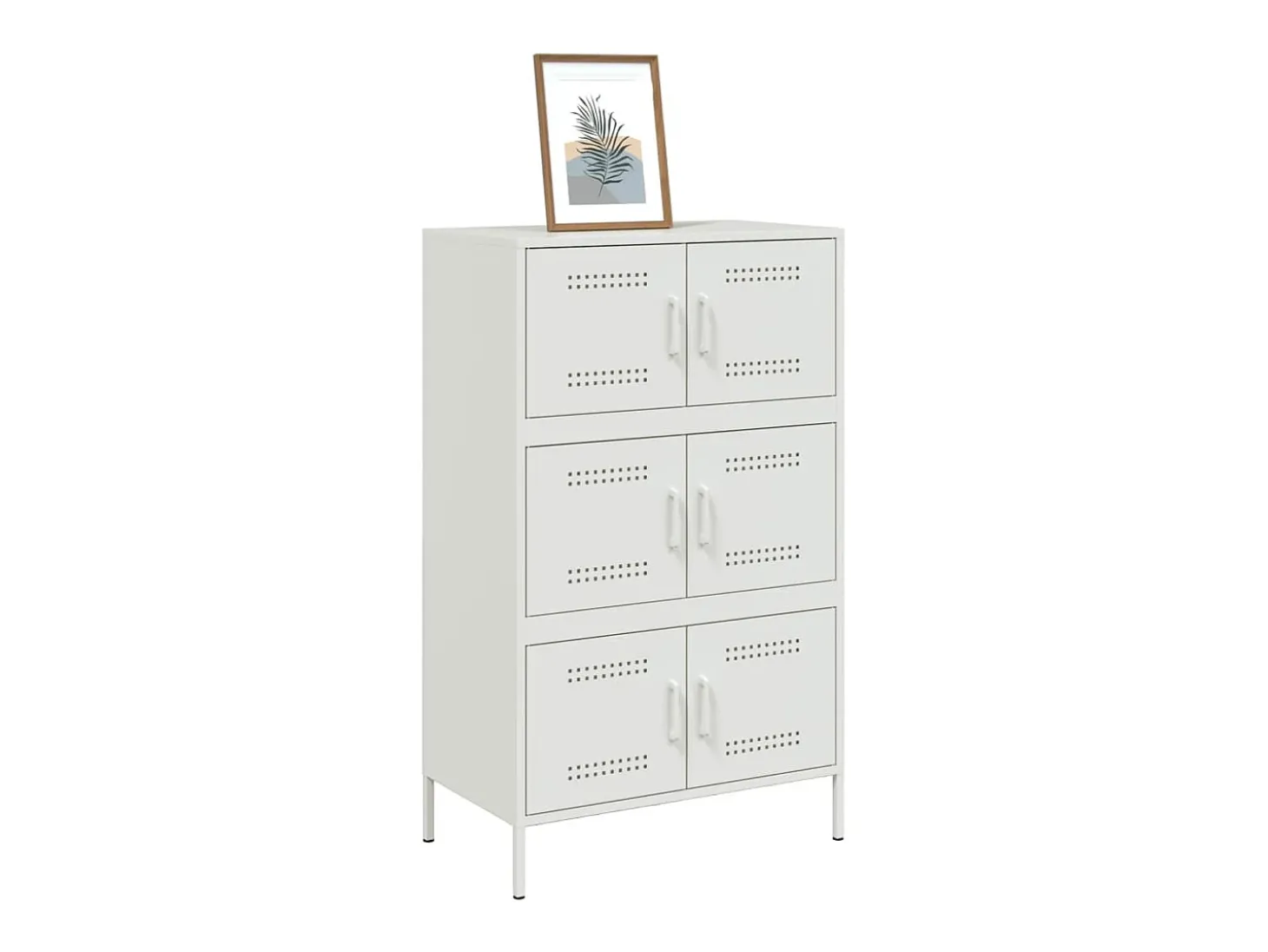 Aparador de acero blanco 68x39x113 cm