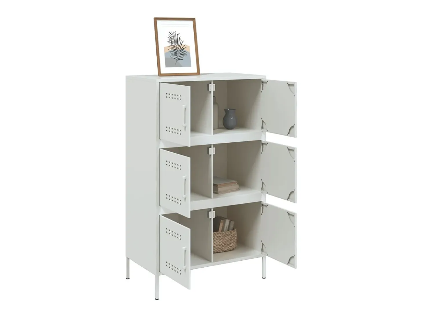 Aparador de acero blanco 68x39x113 cm