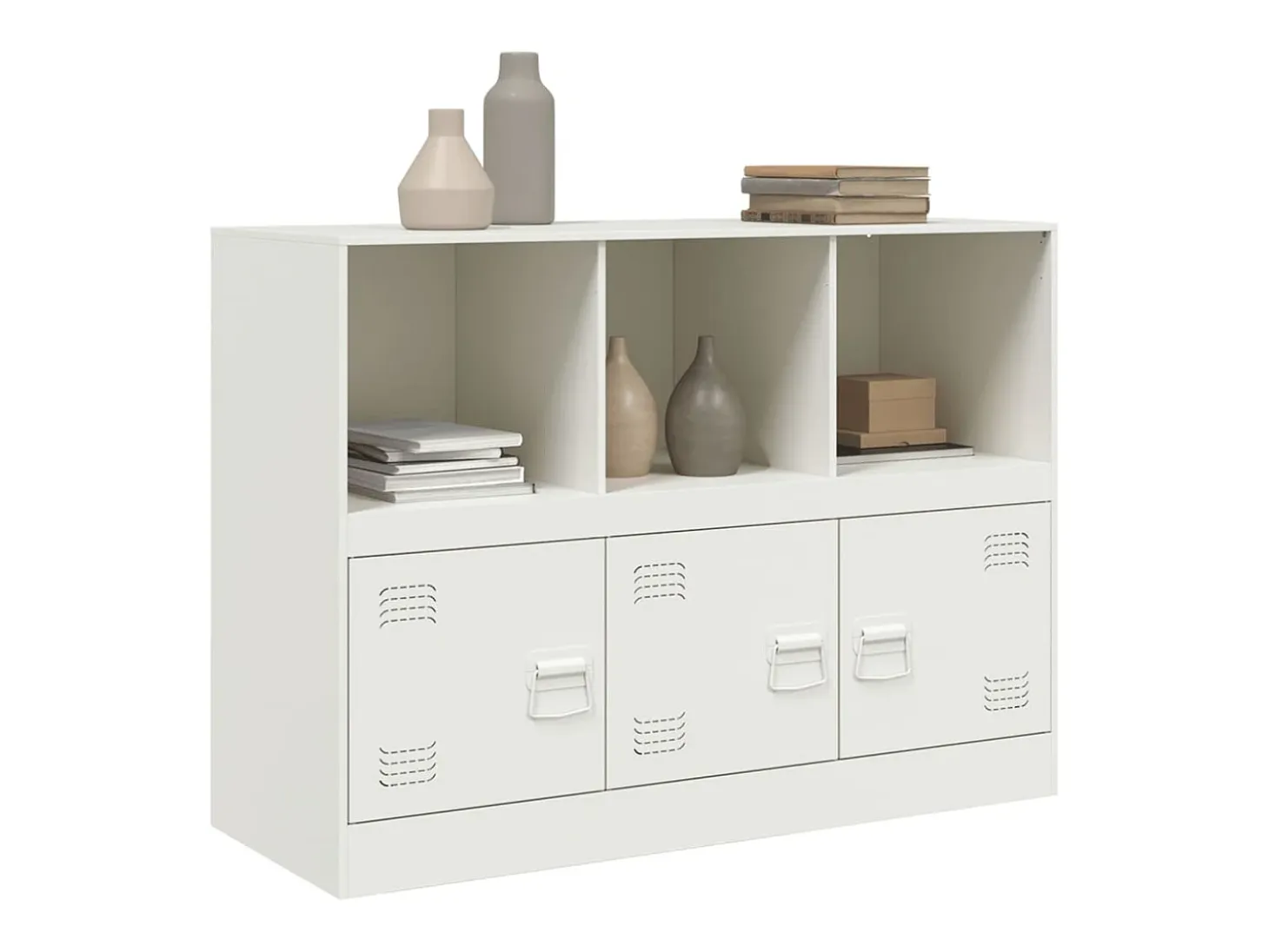 Aparador de acero blanco 99x39x73 cm