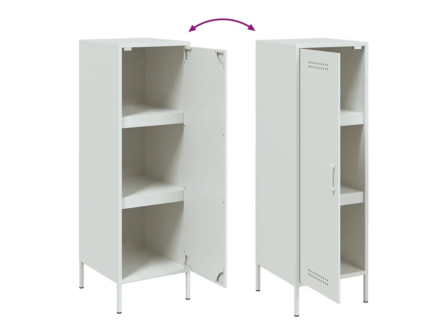 Aparador de acero blanco 36x39x113 cm