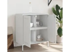 Aparador de acero blanco 68x39x79 cm