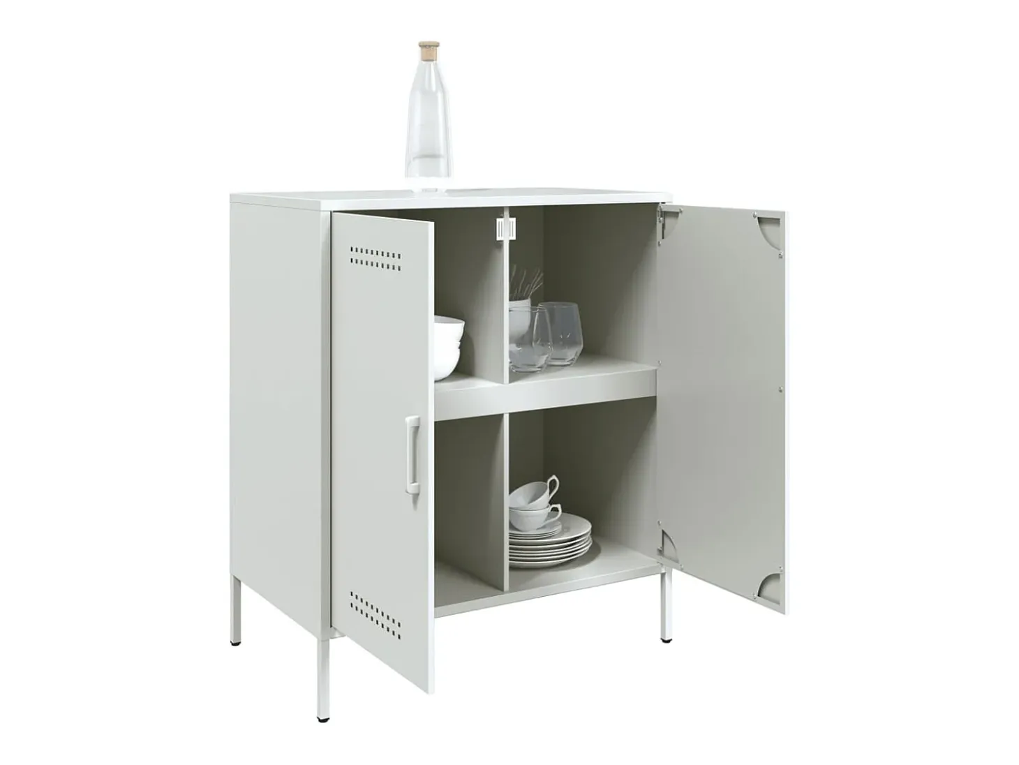 Aparador de acero blanco 68x39x79 cm